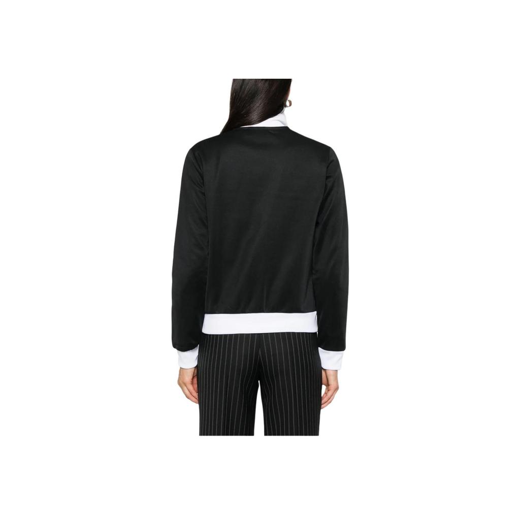 Adidas Logo Print Zip-Up Stand Collar Fitted Long Sleeve Jacket Women Jackets Black IW3174