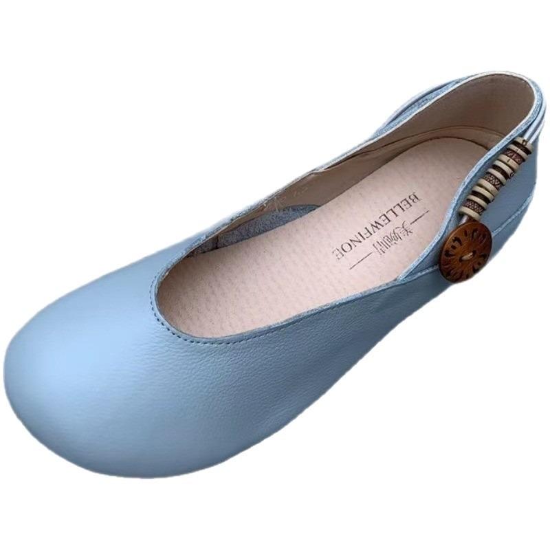 Retro single shoes women's summer and autumn new Harajuku casual Doudou shoes flat bottom one-word buckle Mary Jane shoes