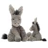 23/40/60 CM Mieli Burro Peluche žaislai Gražūs pilki asilų pliušinės lėlės, įdaryti minkšti gyvūnai kūdikiams kūdikio gimtadienio kambario dekoravimo dovanos