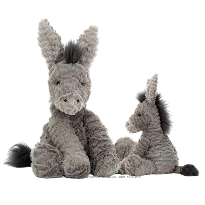 23/40/60CM Cute Burro Peluche Toys Lovely Grey Donkey Plush Dolls Stuffed Soft Animal for Baby Infant Birthday Room Decor Gifts