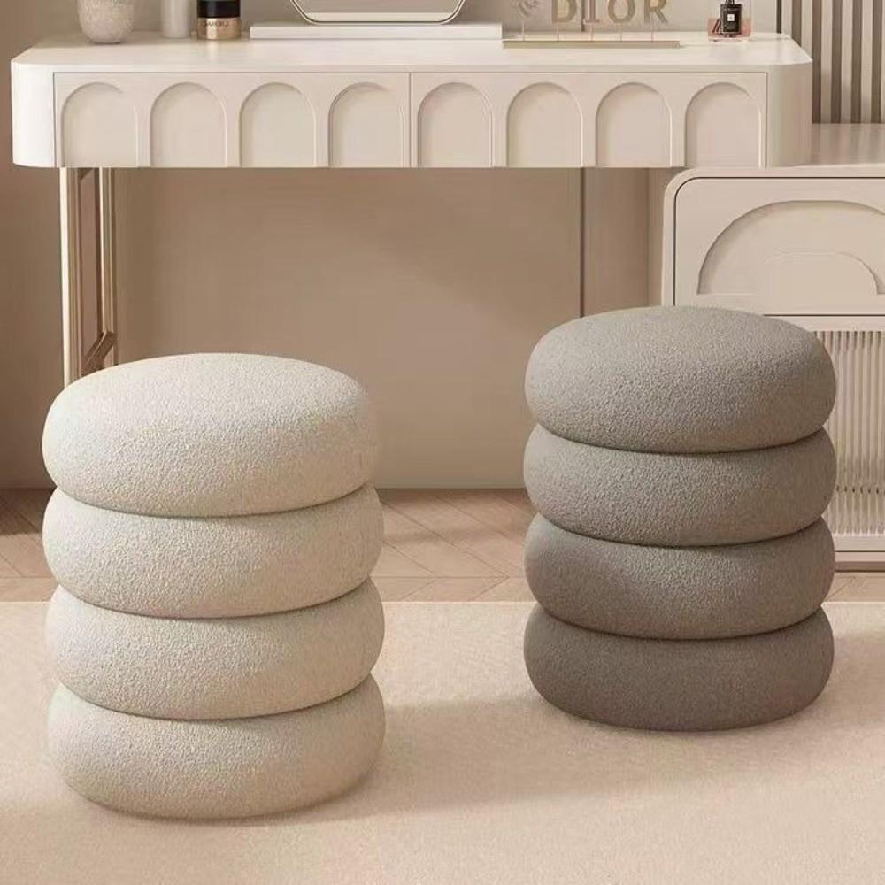 Cream Style Household Small Stool Home Furniture Round Stool Minimalist Low Stool Home