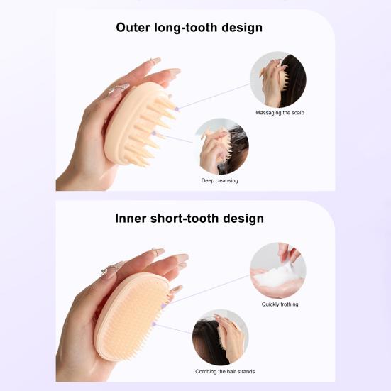 Shampoo Comb Soft Flexible Silicone Bristles Promotes Hair Growth Deep Cleansing Scalp Massage Brush Hair Care Tool