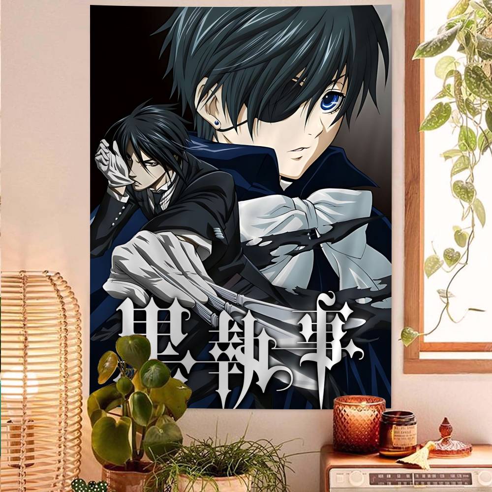 BBlack BButler Japanese Printed Large Wall Tapestry Hanging Tarot Hippie Wall Rugs Dorm Art Home Decor