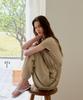 The Ello Shirred Short Sleeve Dress (Beige)