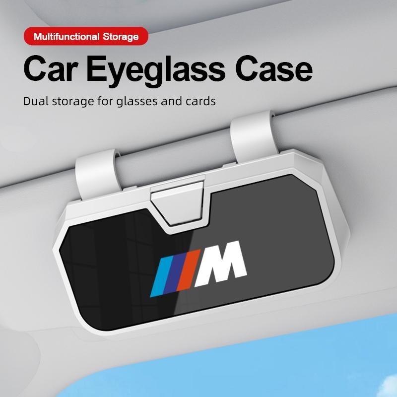 Auto Sun Visor Glasses Box Sunglasses Clip Card Ticket Holder Pen Case For BMW M E30 E39 E46 E90 E93 E60 F10 M5 M6 M7 X4 X5 X1
