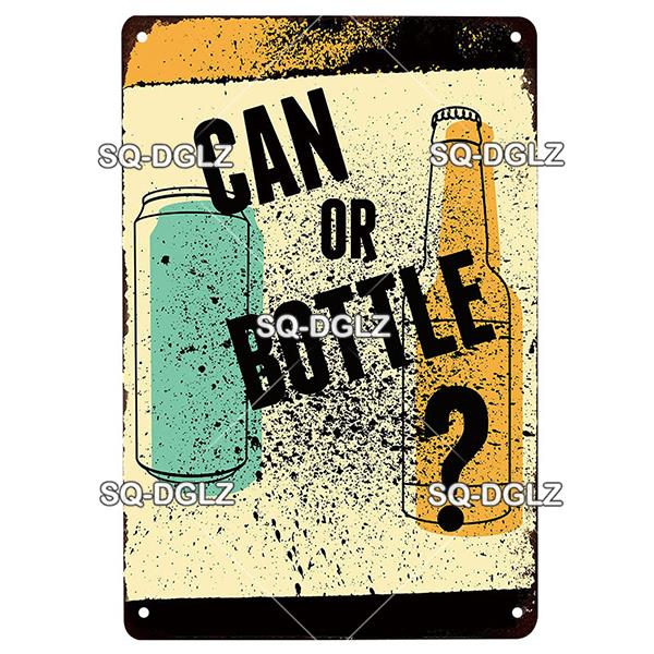 SQDGLZ Vintage Beer Tin Sign  Retro Metal Poster for Bar Wine Cocktail Kitchen Wall Decor  Classic Metal Plaque  Wall Sticker