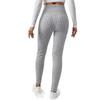 Women's Casual Pants with Ribbed Waistband High-Waisted Tie-Waist Warm Comfortable Tight-Fitting 9-Inch Pants for Home Use