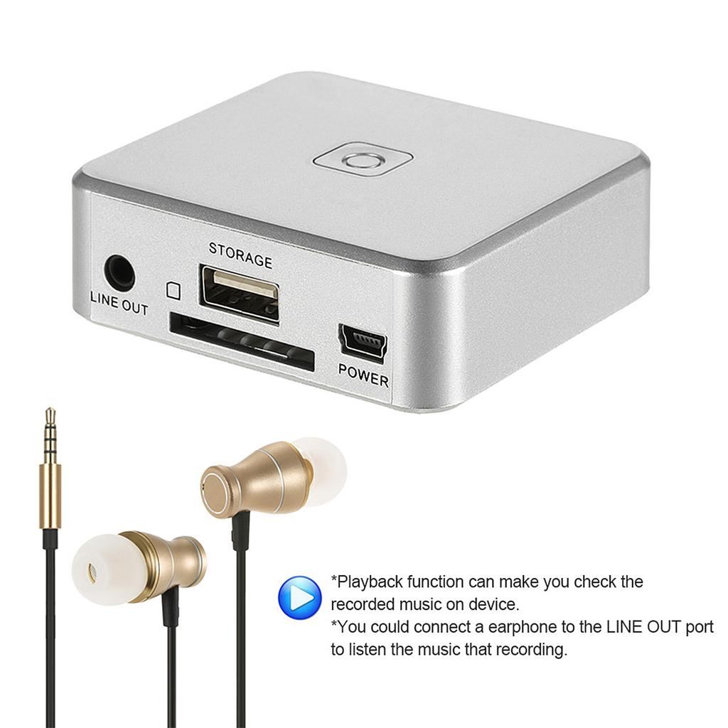     Recorder Music Digitizer with 3.5mm &  IN Ports Save into   Card USB Disk as MP3 File with Remote Controller EU Plug