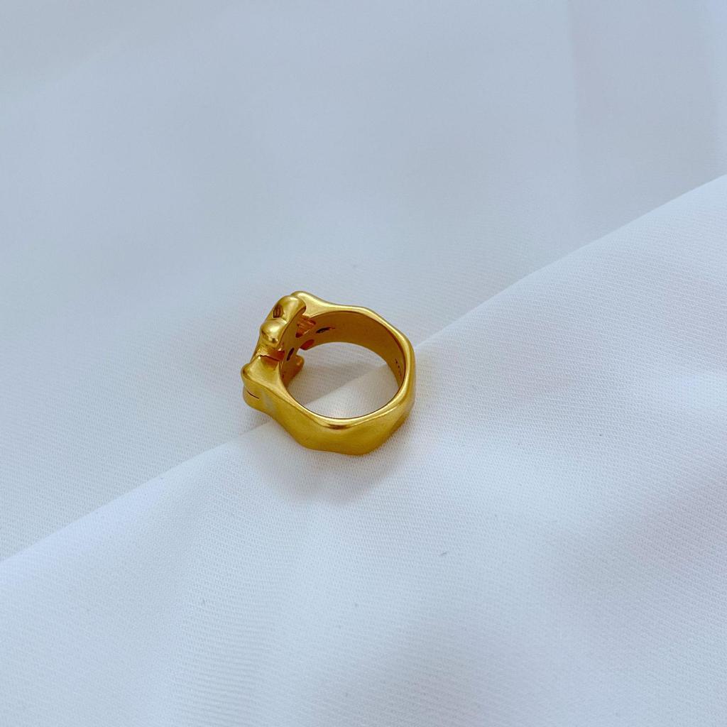 Chic Minimalist English Letter Metal Ring