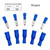 50pcs Assorted Insulated Female & Male Crimp Wire Terminals Brass Insulated Male Female Bullet Quick Splice Wire Terminals Wire