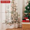 1PC Nuan Series Christmas Style Sheer Curtains Christmas Tree Pattern Printed Tulle for Kitchen Bedroom and Living Room Home Decor