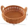 Large Capacity Imitation Rattan Storage Basket Plastic Handmade Handwoven Rattan Storage Tray Decorative with Handle