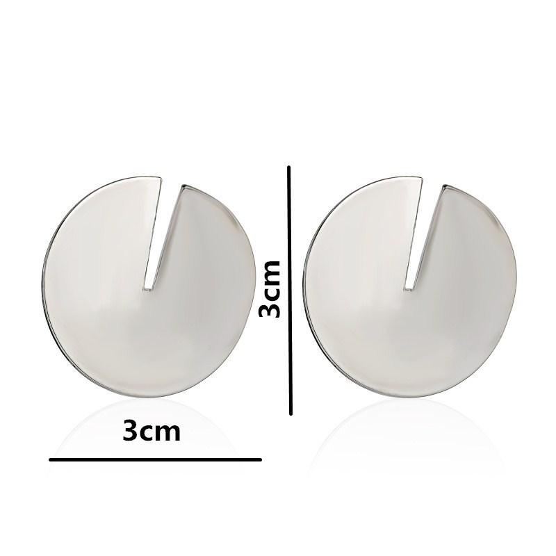 

Minimalism Metal Statement Earrings for Women Vintage Golden Copper Color Round Stud Earrings Fashion Geometric Zircon мідний