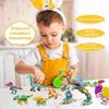 Prefilled Dinosaur Easter Eggs, 12-in-1 DIY Dino Building Toy Set, Fillable Easter Basket Stuffers Kids Toys for Boys and Girls