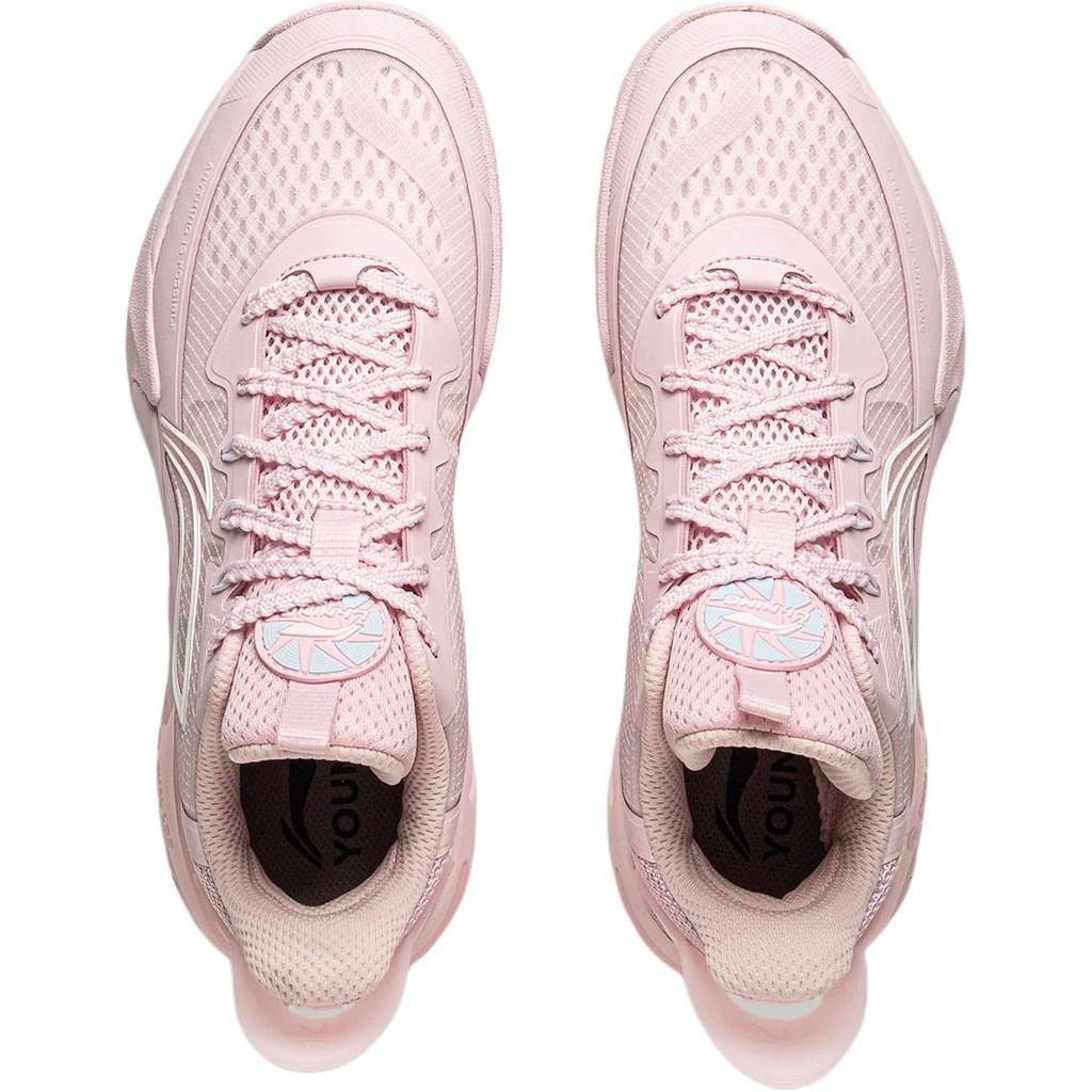Li Ning Kids Wind Shadow 2.0 Sweet Pink Cream Basketball Shoes Men sneaker YKBU072-6