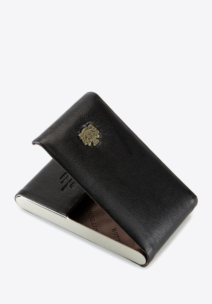 Porte-cartes de visite rigide Wittchen pour homme Cuir Naturel Noir