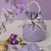 Solid Color PU Drawstring Bag Storage Bag Wedding Candy Bag Pearls Handle Wrist Bag  Festival