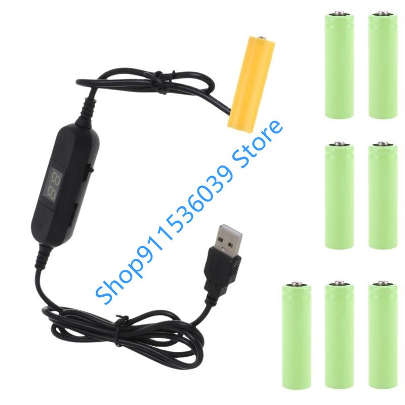 

USB to 1.5V-12V Adjust Voltage with Display LR6/AA AAA Dummy Battery Cable for Cameras Clock Radio LED Light Keyboard Piano AA