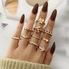 New Fashion Creativity Resin Wine Red Large Size Turn The Finger Rings Five-Piece Set for Wonen Inlay Zircon Rings Set Zircon