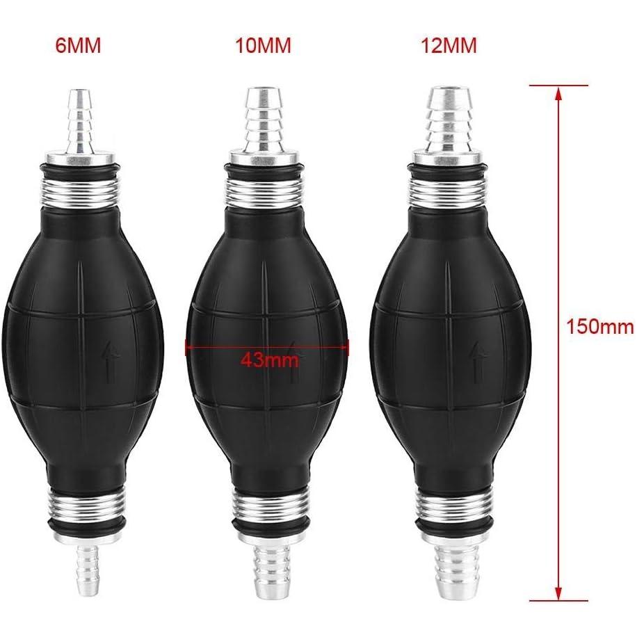 Fuel Hand Pump, Line Hand Primer Pump Bulb Type Rubber & Aluminum for All Fuels for Car Boat Marine Outboard Fuel Pump