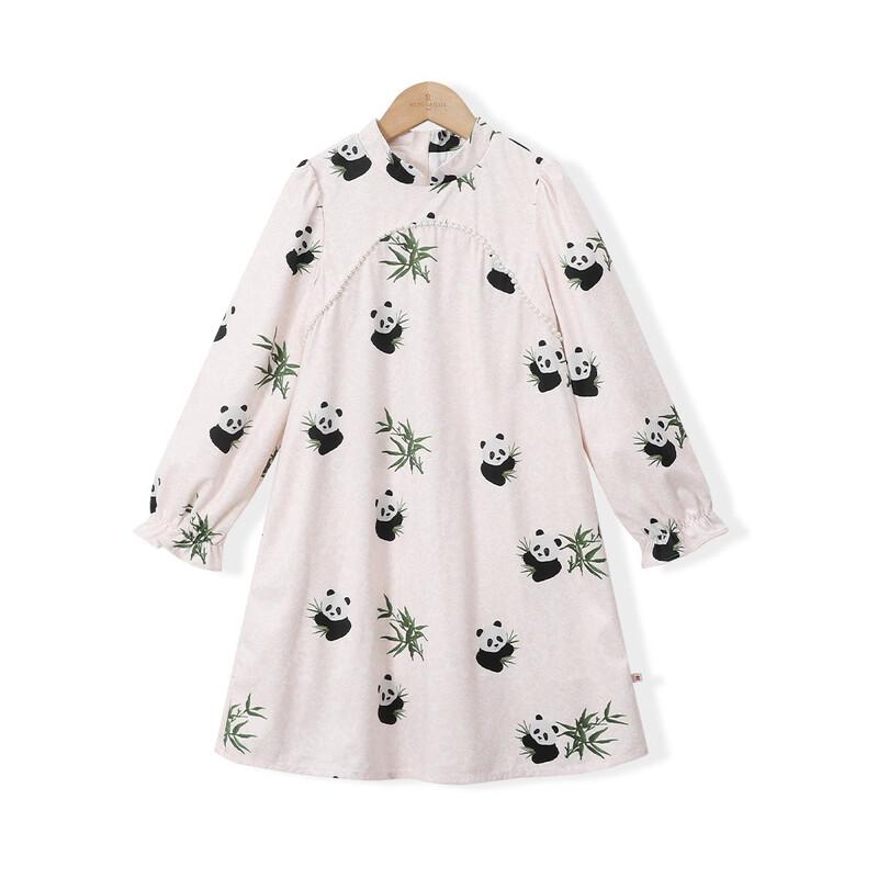 Montagut Girls  Panda Print Long Sleeve Princess Dress 150