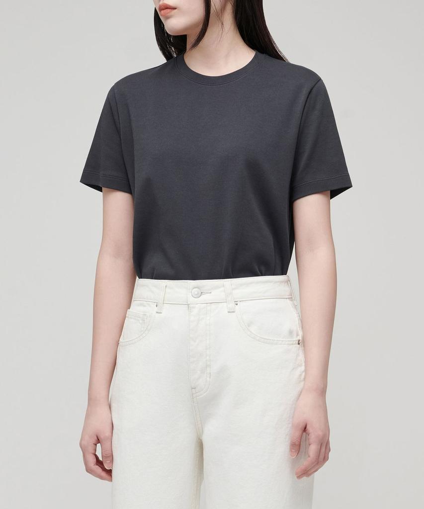 MUSINSA STANDARD WOMAN Women'S Basic Crew Neck T-Shirt [Dark Gray]
