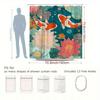 1Pc For Lotus Koi Pattern Shower Curtain, Bright Colors, Natural Scenery, Add Artistic Atmosphere, Suitable For Bathtub Partitio