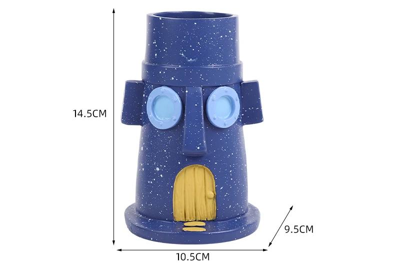 Cartoon Octopus Brother Pen Holder Desktop Fun Decoration Ornament Environmentally Friendly Resin Handicraft Decor Figurines