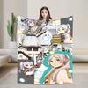 Frieren Anime Flannel Blanket  Funny Throw Blankets for Home Hotel Sofa  xcm Rug Piece