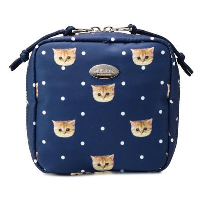 Paul & Joe Accessoires Pouch PJA-P1242, Exclusive Custom-Made Model, Cosmetic Pouch, Multi-Case, Square, Travel, Navy, Women's