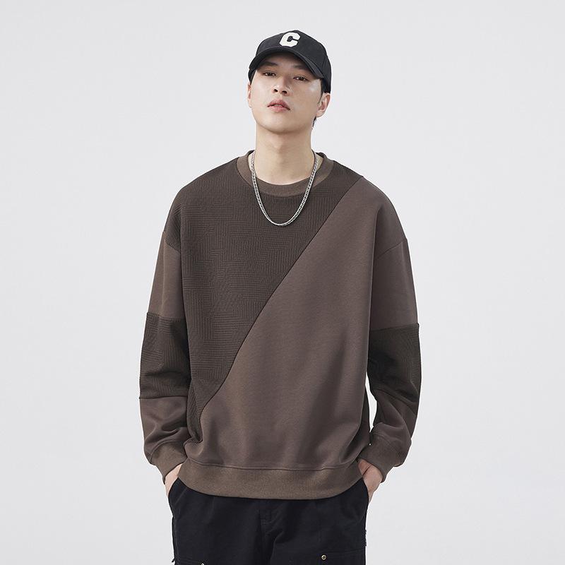 

American high street round neck sweatshirt for men in autumn new style loose trendy fashion simple versatile top for boys 3XL