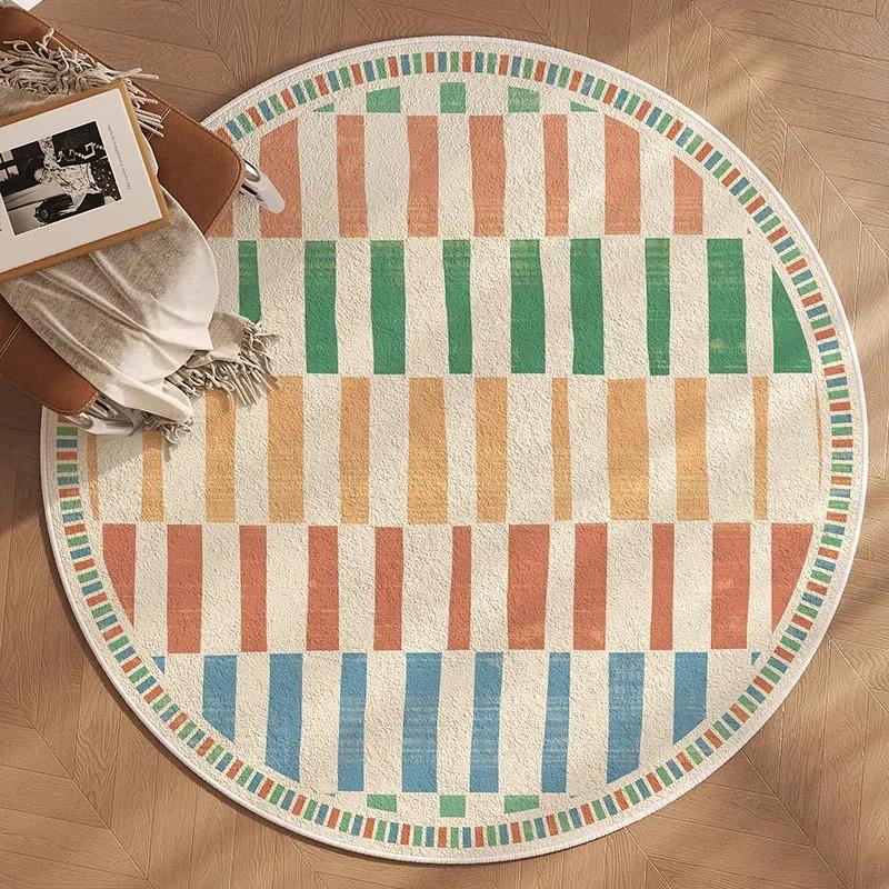 

WTEMPO Клетчатые Ретро Роскошные Ковры Круглой Формы для Гостиной, Ковры для Комнаты-Гардероба, Коврики для Спальни, Покрывала для Кровати в Спальне, Коврики для Пола 60cm зелёный
