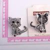 1 Piece Retro Cat Diamond Studded Hollow Out Brooch, Cute Cartoon Brooch, Anti Glare Clothing Accessories Women'S Versatile Brooch