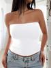 Plus Size Strapless Slim-Fit Tank Top - Solid Color