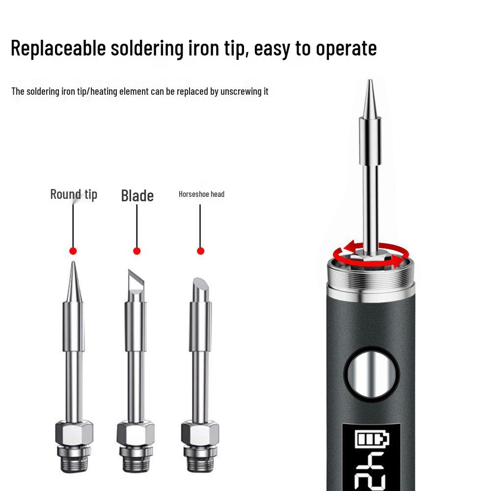 

Portable USB Wireless Soldering Iron with Digital Display for Household Repair
