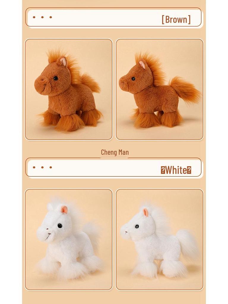 Brązowa Pluszowa Lalka Koń Dzikus - Prezent Urodzinowy dla Dzieci, Chłopców i Dziewczynek