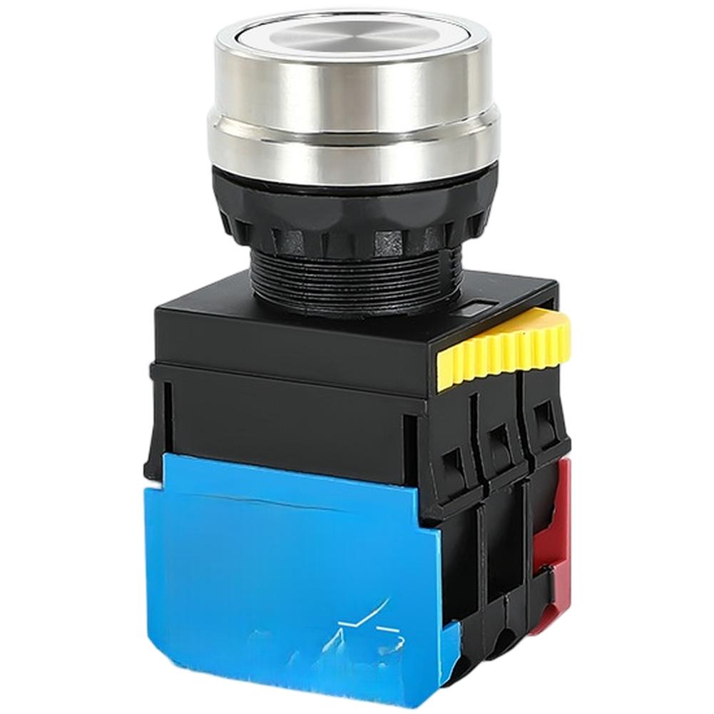 Control Panel Push Button Switch 22mm Red Self Locking Reset Silver Contacts IP65 Rated for Harsh Environment Operation
