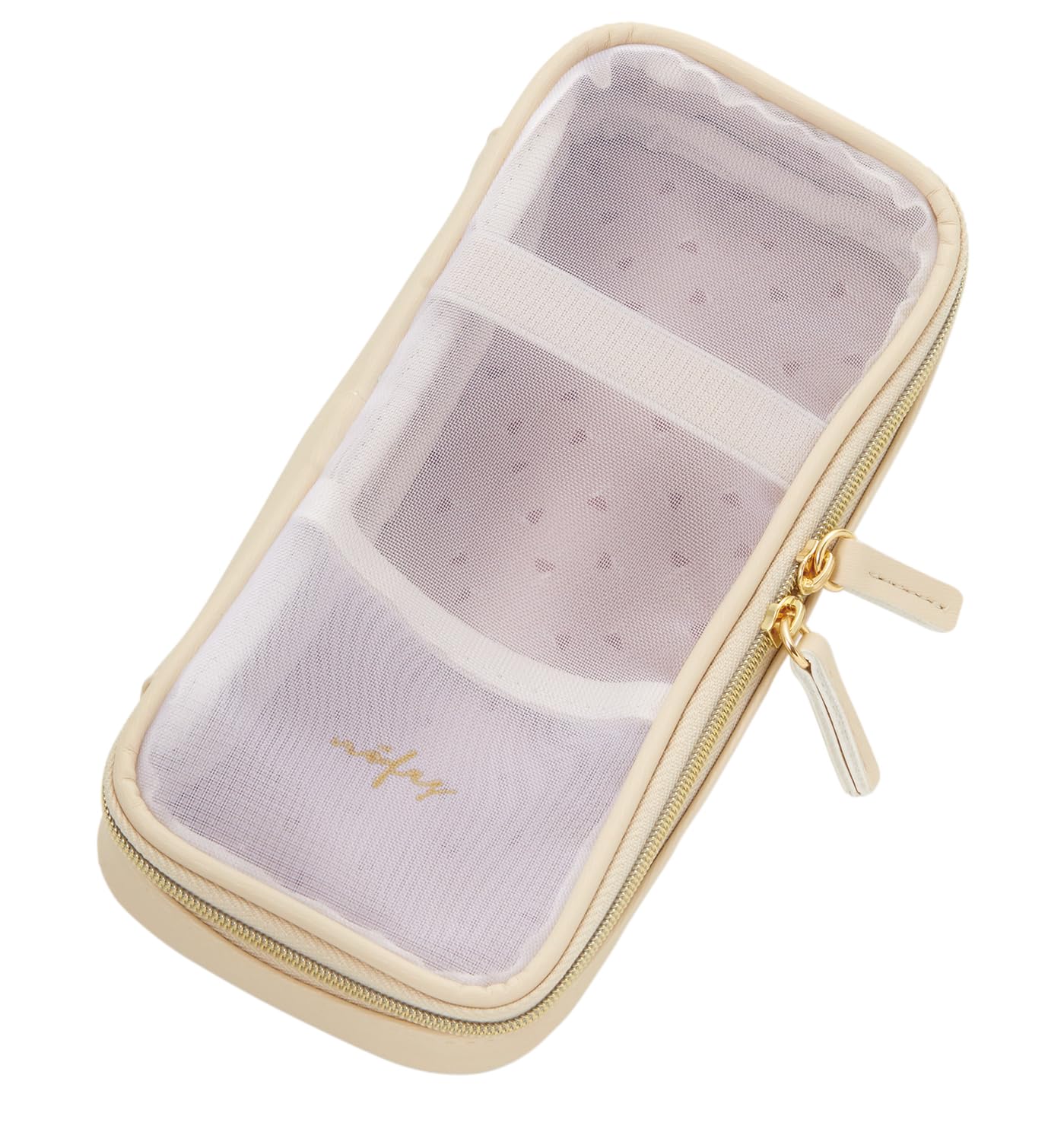 Raymay Fujii Pen Case Nofes Round Mesh Vanilla White NSF1221W