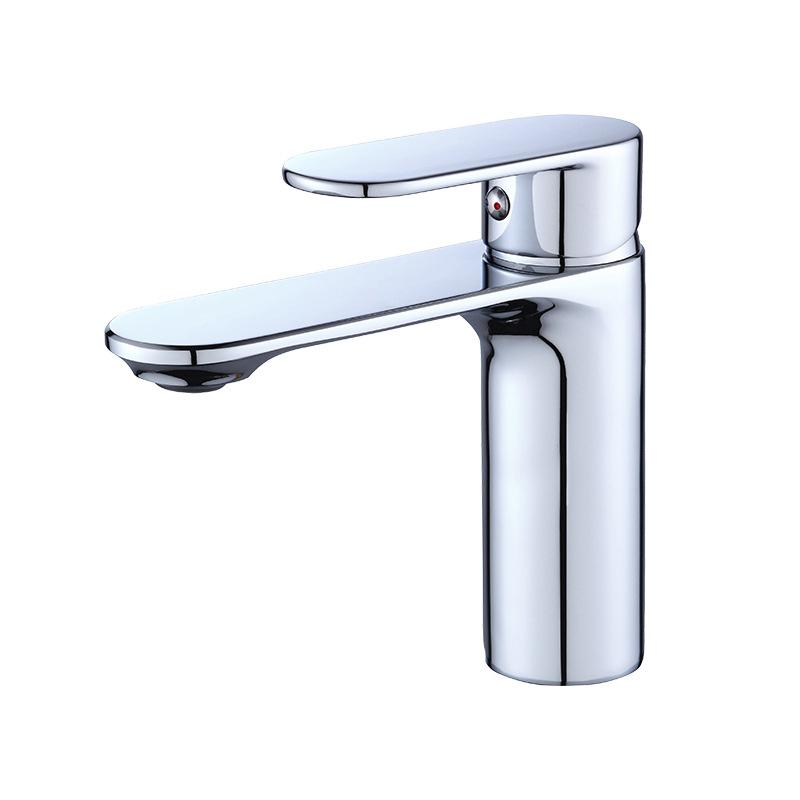 Bathroom Basin Faucet Chrome Color Modern Design Easy Installation 3-Year Warranty (as the picture,Stainless Steel)