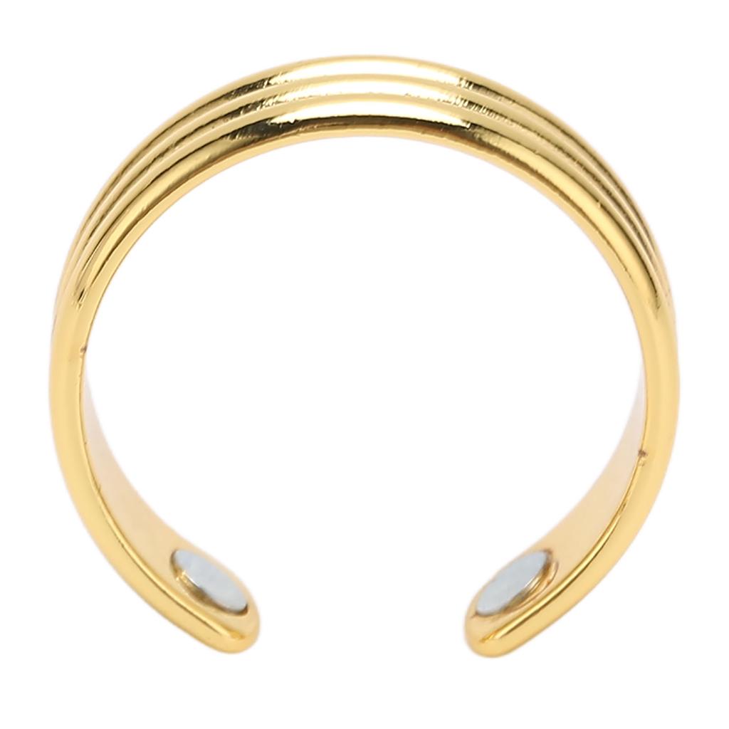 Embossed Gold Color Magnetic Healing Ring Unisex Adjustable Opening Joint Relief Magnetic Ring