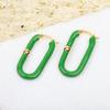 Hot Brand Vintage Green Earrings Luxury Jewelry for Women Fashion Designer Eardrop Lady Party Fine Quality Big Long Ear Stud