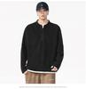 Men's Washed Two-Piece Look Long Sleeve American Streetwear Loose Heavyweight Plus Size Top 550