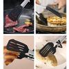 Silicone & Stainless Steel Heat-Resistant Food Tongs with Stand, 9" & 12" for BBQ, Steak, and Bread.