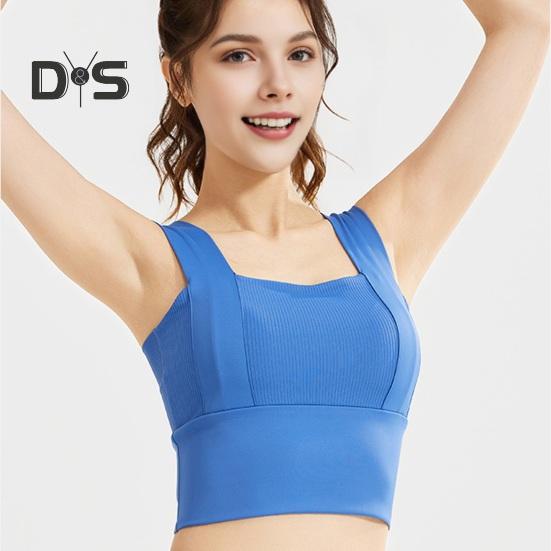 Dámská sportovní podprsenka se čtvercovým výstřihem, polstrovaný cvičební crop top s vestavěnou podprsenkou pro jógu, posilovnu, fitness, běh