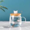 Kawaii Cups Cute Panda Glass Cup With Straw Cap Spoon Coffee Breakfast Cup Beer Mug Cups and Mugs Free Shipping Drinking Glasses