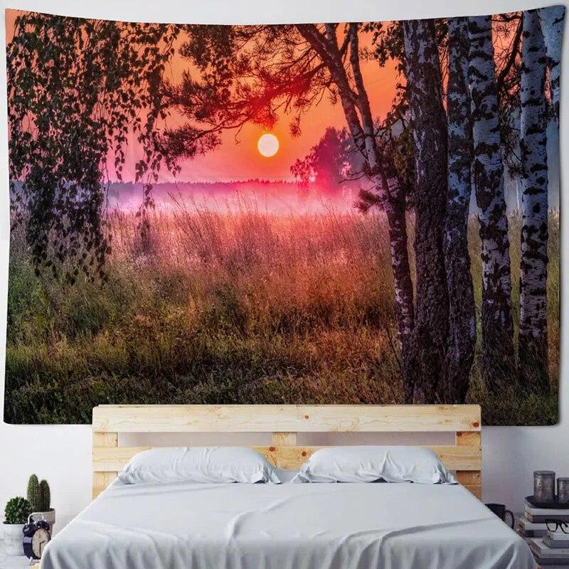 Large Tapestry Nature Landscape Forest Wall Hanging Room Decoration Bohemian Bedroom Living Room Wall Decoration