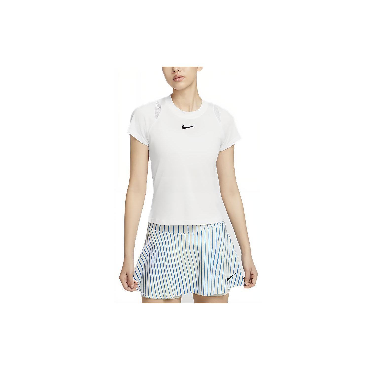 Nike Women s NikeCourt Dri-FIT Advantage Short-Sleeve Tennis Top White Black FV0262-101 S