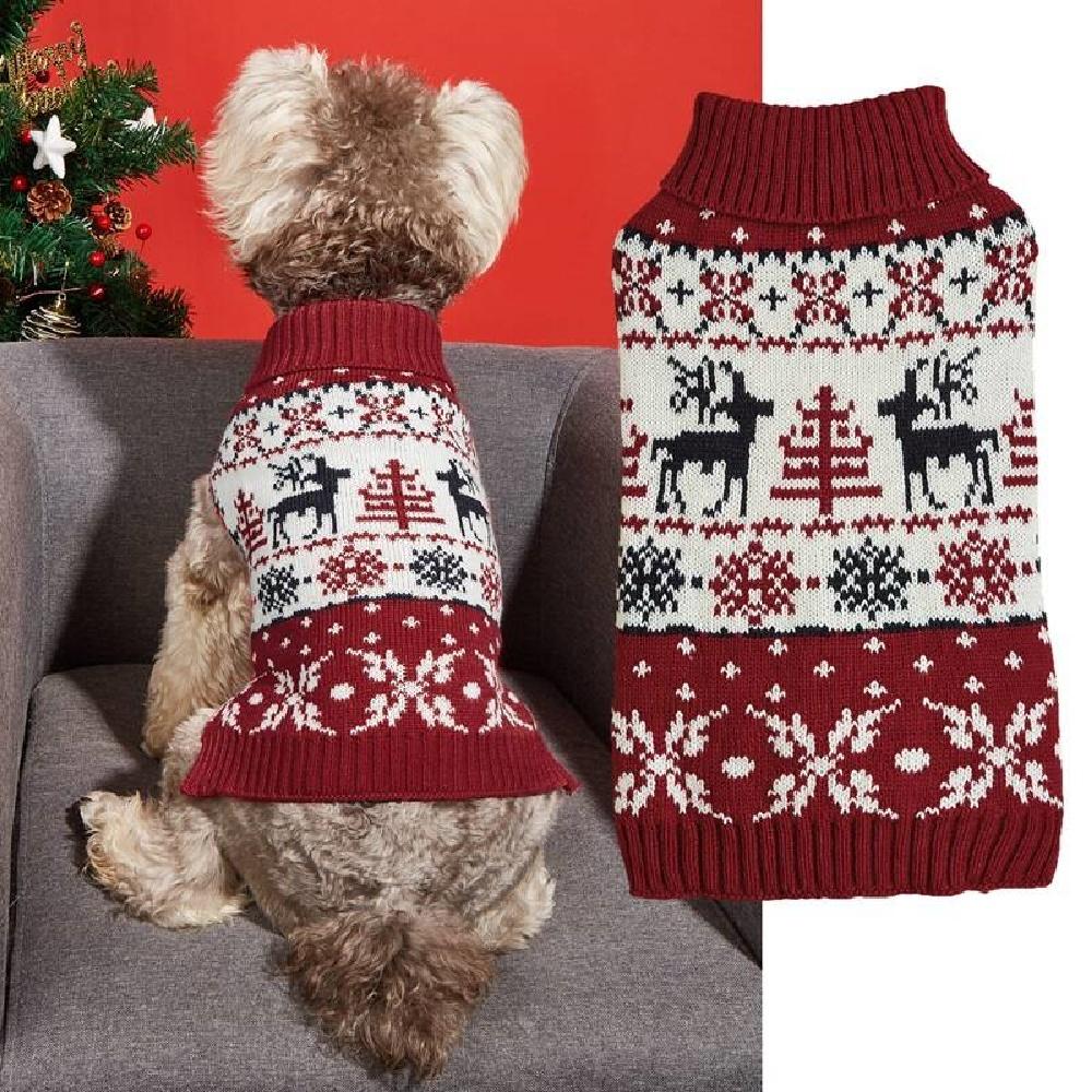 

Винтажный рождественский свитер с изображением кошки и собаки, вязаный рождественский свитер с изображением оленя, праздничный рождественский свитер с изображением щенка и котенка XS