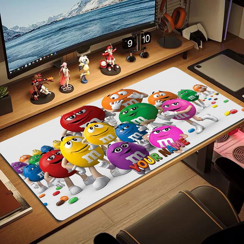 M&M's Custom Name Large Size Mouse Pad Large Gaming Table Cushion Non-slip Laptop Tablet Big Mousepad XXL Mat Mini PC Playmat With Lock edge
