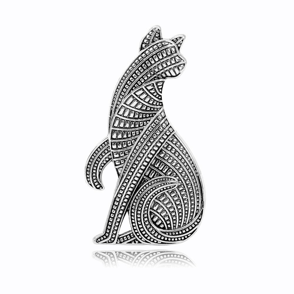 European & American Retro Kitten Rhinestone Brooch with Exquisite Inlaid Diamonds